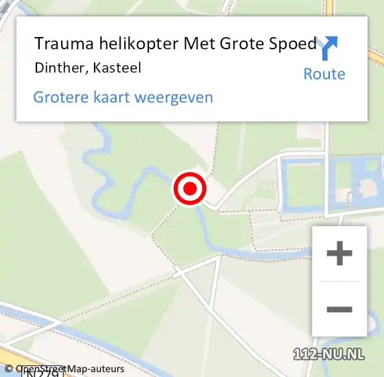 Locatie op kaart van de 112 melding: Trauma helikopter Met Grote Spoed Naar Dinther, Kasteel op 8 april 2022 14:28