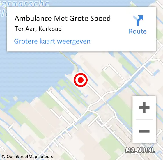 Locatie op kaart van de 112 melding: Ambulance Met Grote Spoed Naar Ter Aar, Kerkpad op 8 april 2022 15:03