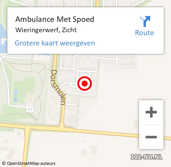 Locatie op kaart van de 112 melding: Ambulance Met Spoed Naar Wieringerwerf, Zicht op 8 april 2022 15:08