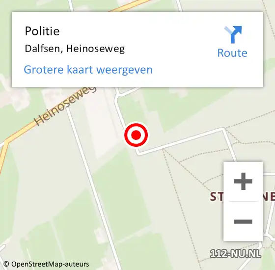 Locatie op kaart van de 112 melding: Politie Dalfsen, Heinoseweg op 8 april 2022 15:14