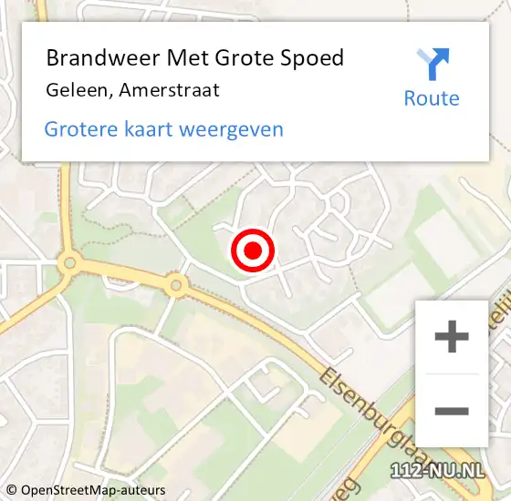 Locatie op kaart van de 112 melding: Brandweer Met Grote Spoed Naar Geleen, Amerstraat op 8 april 2022 15:56