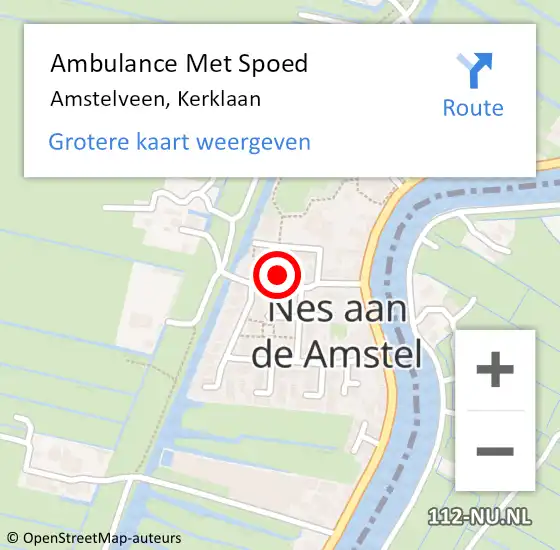 Locatie op kaart van de 112 melding: Ambulance Met Spoed Naar Amstelveen, Kerklaan op 8 april 2022 16:04