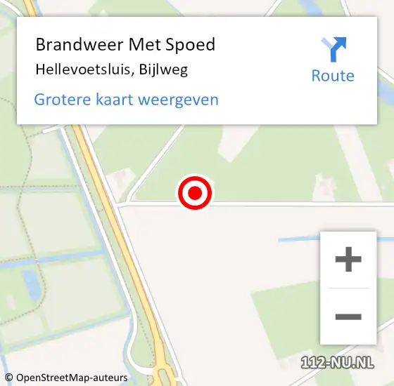 Locatie op kaart van de 112 melding: Brandweer Met Spoed Naar Hellevoetsluis, Bijlweg op 13 juli 2014 19:52