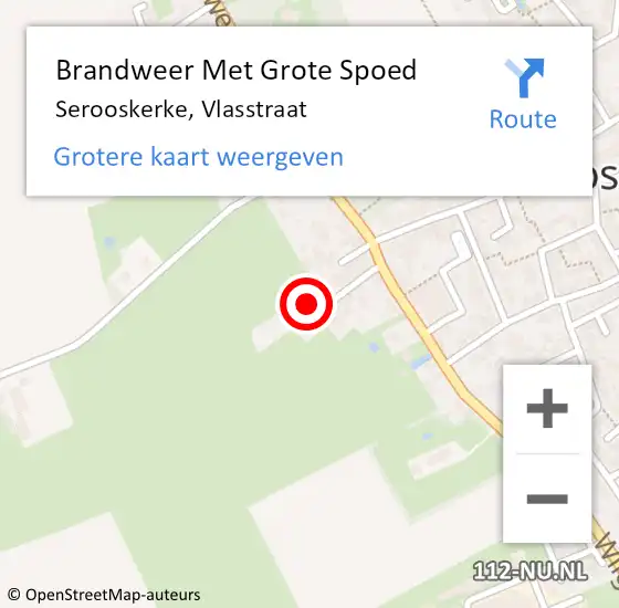 Locatie op kaart van de 112 melding: Brandweer Met Grote Spoed Naar Serooskerke, Vlasstraat op 8 april 2022 16:30