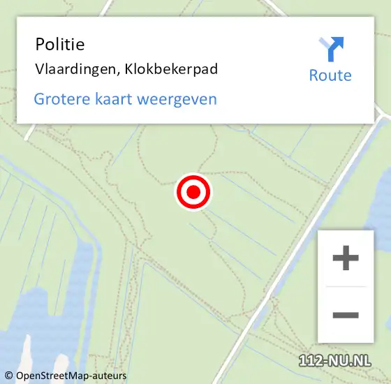 Locatie op kaart van de 112 melding: Politie Vlaardingen, Klokbekerpad op 8 april 2022 17:09