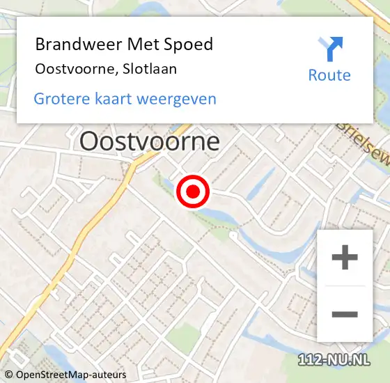 Locatie op kaart van de 112 melding: Brandweer Met Spoed Naar Oostvoorne, Slotlaan op 8 april 2022 17:10