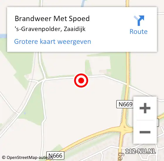 Locatie op kaart van de 112 melding: Brandweer Met Spoed Naar 's-Gravenpolder, Zaaidijk op 8 april 2022 17:29