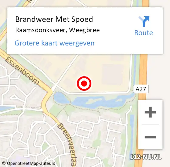 Locatie op kaart van de 112 melding: Brandweer Met Spoed Naar Raamsdonksveer, Weegbree op 8 april 2022 17:37