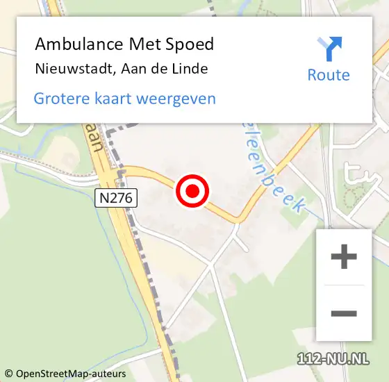 Locatie op kaart van de 112 melding: Ambulance Met Spoed Naar Nieuwstadt, Aan de Linde op 8 april 2022 17:55