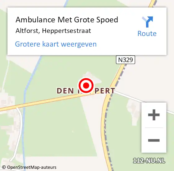 Locatie op kaart van de 112 melding: Ambulance Met Grote Spoed Naar Altforst, Heppertsestraat op 13 juli 2014 20:14