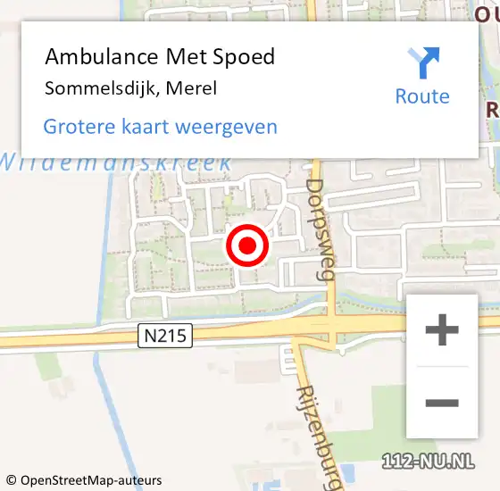 Locatie op kaart van de 112 melding: Ambulance Met Spoed Naar Sommelsdijk, Merel op 8 april 2022 18:28