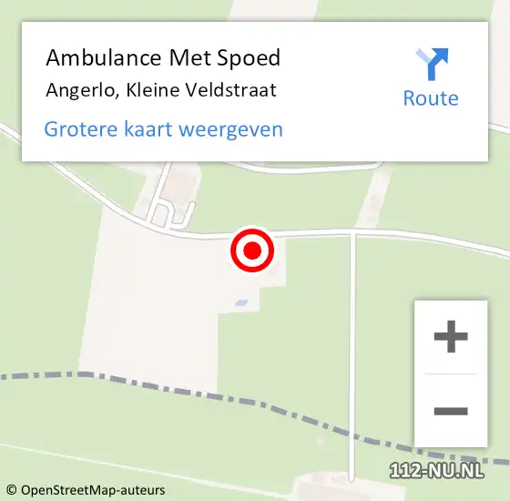 Locatie op kaart van de 112 melding: Ambulance Met Spoed Naar Angerlo, Kleine Veldstraat op 8 april 2022 19:09