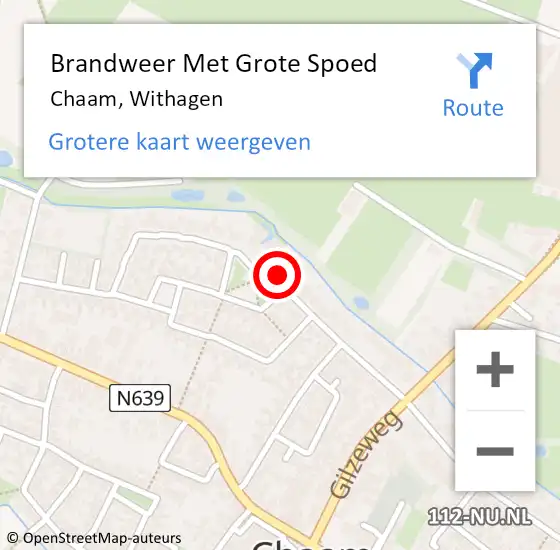 Locatie op kaart van de 112 melding: Brandweer Met Grote Spoed Naar Chaam, Withagen op 8 april 2022 20:04