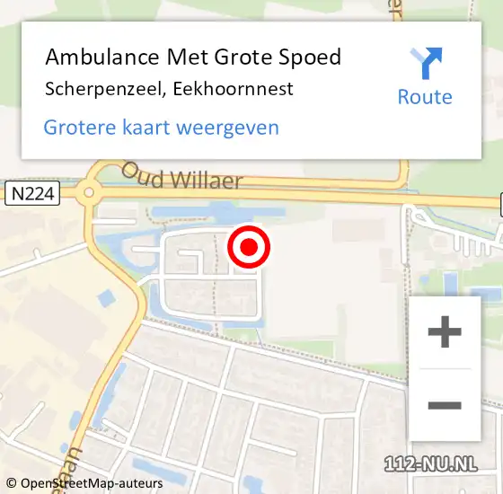 Locatie op kaart van de 112 melding: Ambulance Met Grote Spoed Naar Scherpenzeel, Eekhoornnest op 8 april 2022 20:17