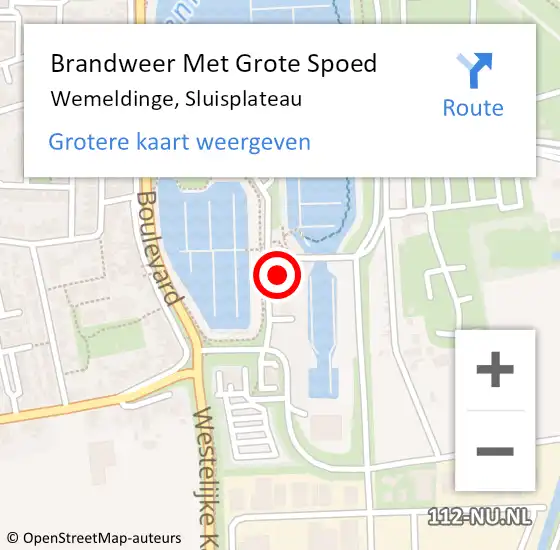 Locatie op kaart van de 112 melding: Brandweer Met Grote Spoed Naar Wemeldinge, Sluisplateau op 8 april 2022 23:00