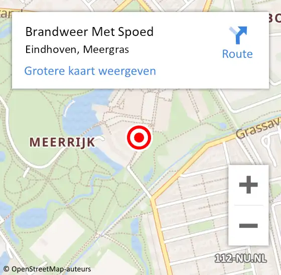 Locatie op kaart van de 112 melding: Brandweer Met Spoed Naar Eindhoven, Meergras op 8 april 2022 23:22