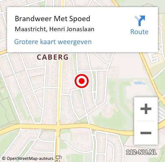 Locatie op kaart van de 112 melding: Brandweer Met Spoed Naar Maastricht, Henri Jonaslaan op 8 april 2022 23:24