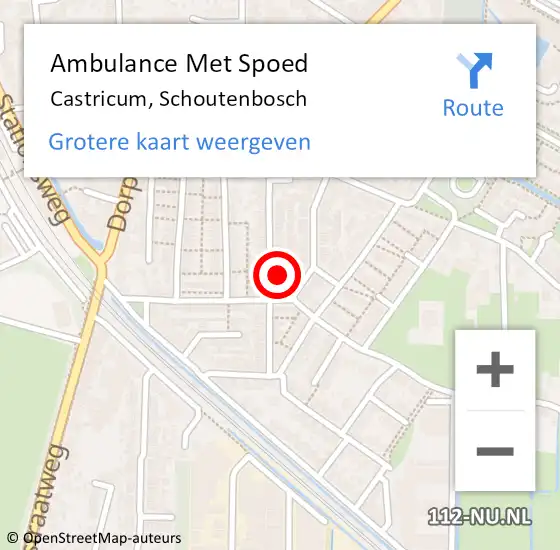 Locatie op kaart van de 112 melding: Ambulance Met Spoed Naar Castricum, Schoutenbosch op 8 april 2022 23:38