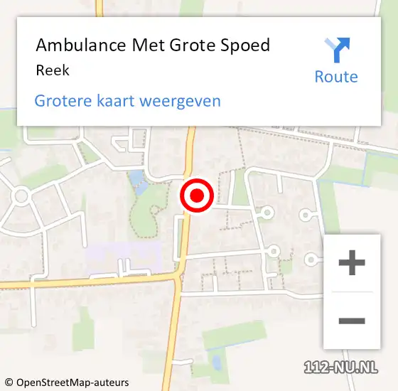 Locatie op kaart van de 112 melding: Ambulance Met Grote Spoed Naar Reek op 8 april 2022 23:50