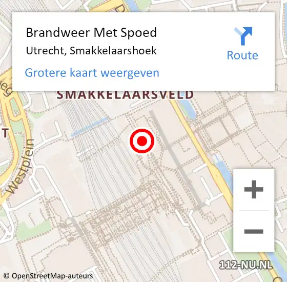 Locatie op kaart van de 112 melding: Brandweer Met Spoed Naar Utrecht, Smakkelaarshoek op 8 april 2022 23:57