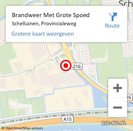 Locatie op kaart van de 112 melding: Brandweer Met Grote Spoed Naar Schelluinen, Provincialeweg op 9 april 2022 02:42