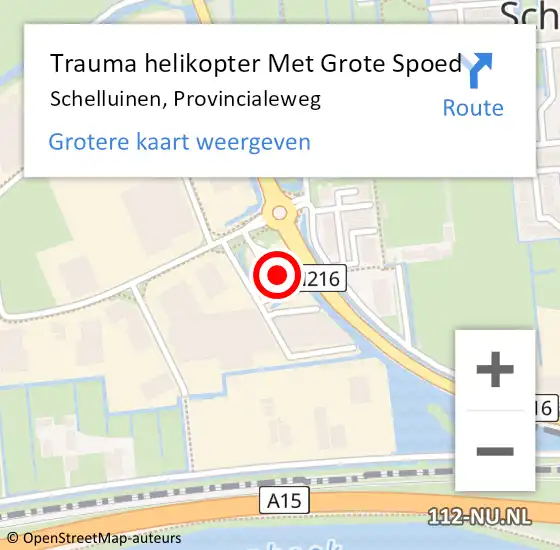 Locatie op kaart van de 112 melding: Trauma helikopter Met Grote Spoed Naar Schelluinen, Provincialeweg op 9 april 2022 02:44