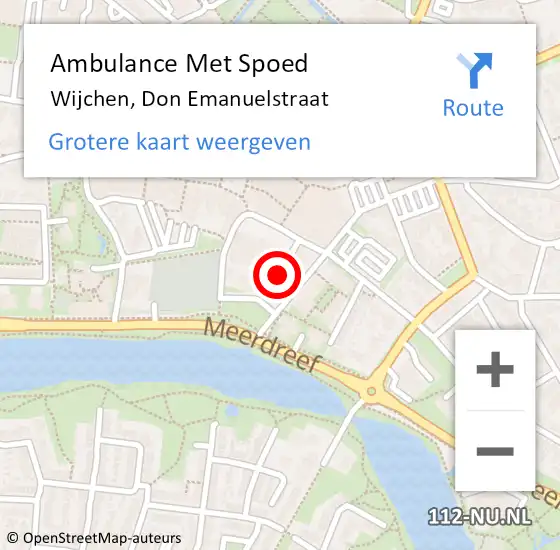 Locatie op kaart van de 112 melding: Ambulance Met Spoed Naar Wijchen, Don Emanuelstraat op 9 april 2022 03:39