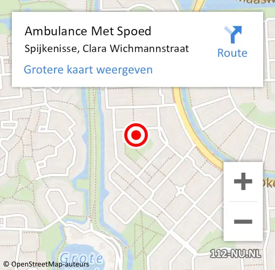 Locatie op kaart van de 112 melding: Ambulance Met Spoed Naar Spijkenisse, Clara Wichmannstraat op 9 april 2022 03:53