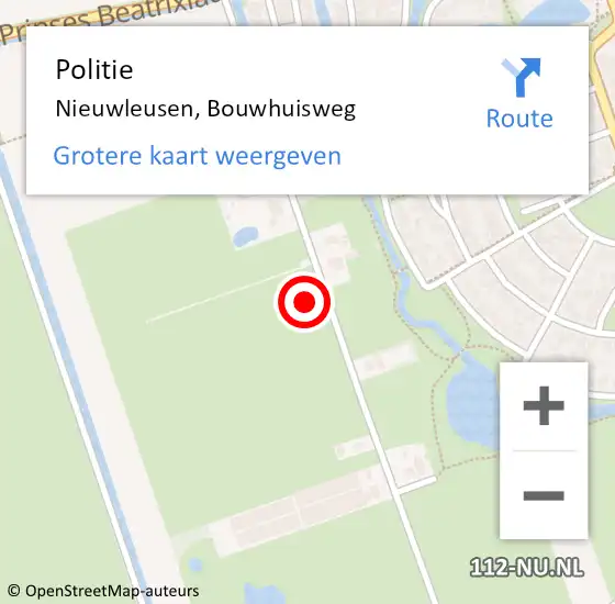 Locatie op kaart van de 112 melding: Politie Nieuwleusen, Bouwhuisweg op 9 april 2022 09:08