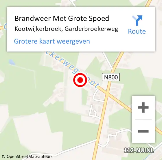 Locatie op kaart van de 112 melding: Brandweer Met Grote Spoed Naar Kootwijkerbroek, Garderbroekerweg op 9 april 2022 09:35