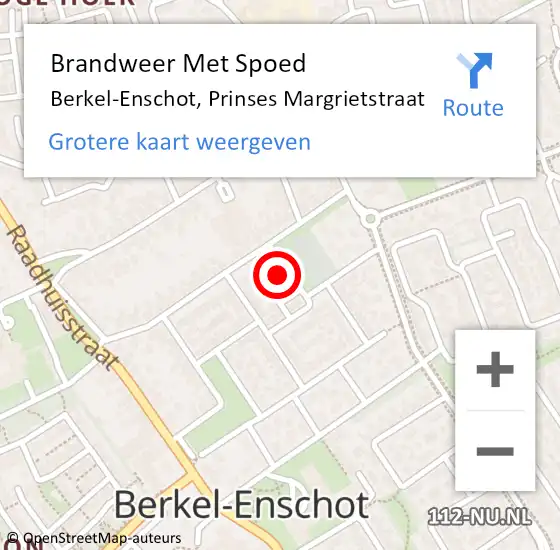 Locatie op kaart van de 112 melding: Brandweer Met Spoed Naar Berkel-Enschot, Prinses Margrietstraat op 9 april 2022 09:38