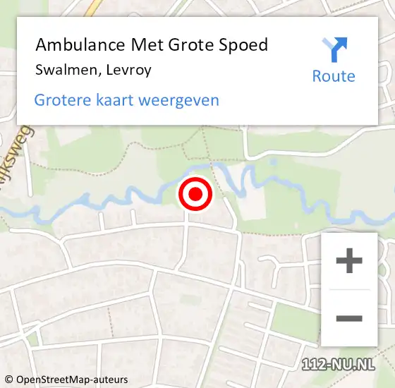 Locatie op kaart van de 112 melding: Ambulance Met Grote Spoed Naar Swalmen, Levroy op 9 april 2022 10:30