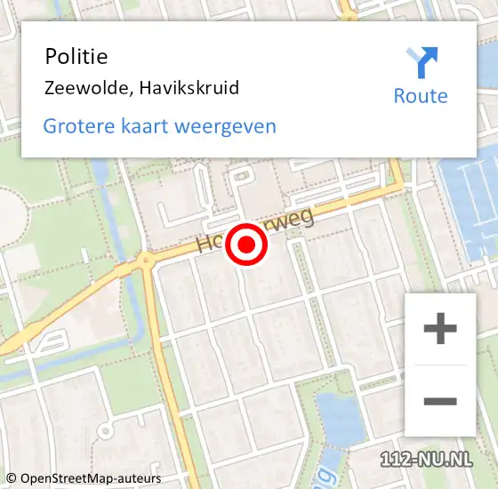 Locatie op kaart van de 112 melding: Politie Zeewolde, Havikskruid op 9 april 2022 10:31