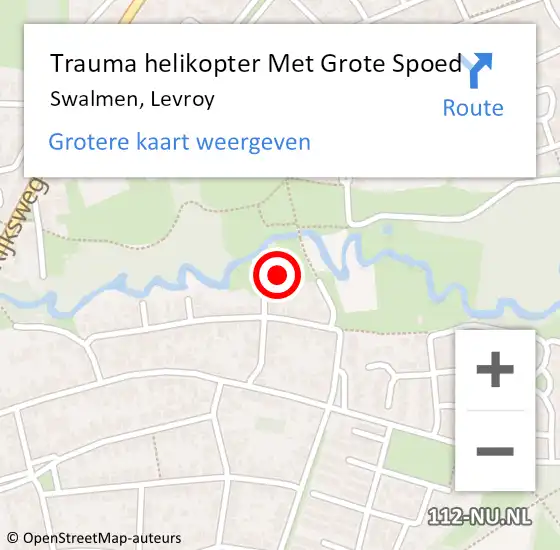 Locatie op kaart van de 112 melding: Trauma helikopter Met Grote Spoed Naar Swalmen, Levroy op 9 april 2022 10:32