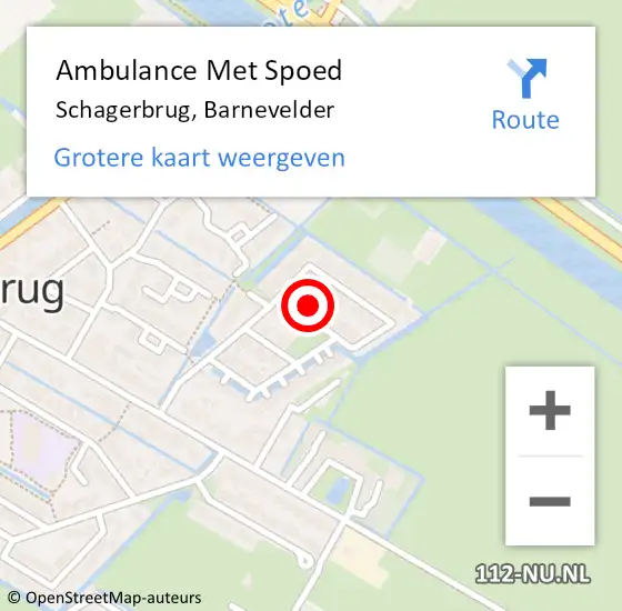 Locatie op kaart van de 112 melding: Ambulance Met Spoed Naar Schagerbrug, Barnevelder op 9 april 2022 11:12