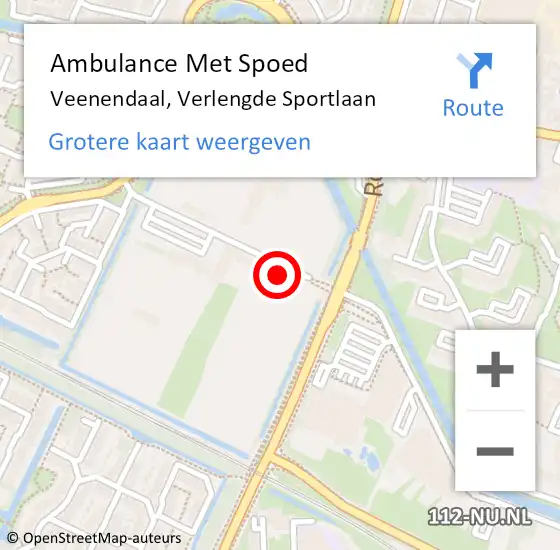 Locatie op kaart van de 112 melding: Ambulance Met Spoed Naar Veenendaal, Verlengde Sportlaan op 9 april 2022 11:39