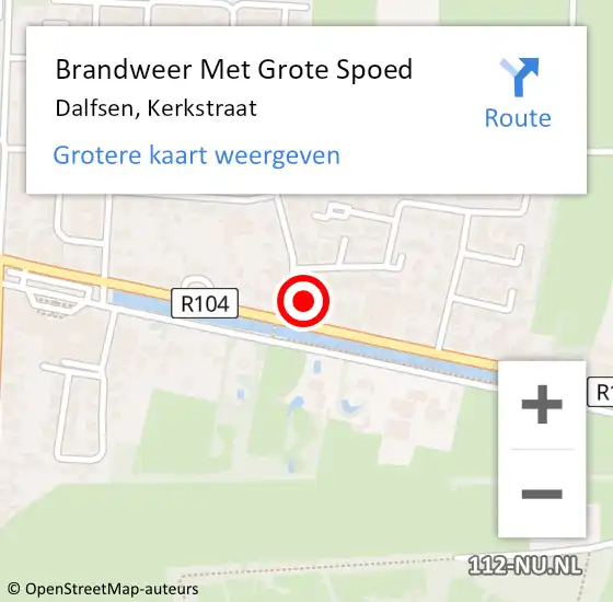 Locatie op kaart van de 112 melding: Brandweer Met Grote Spoed Naar Dalfsen, Kerkstraat op 9 april 2022 12:40