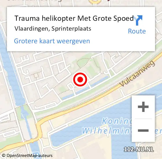 Locatie op kaart van de 112 melding: Trauma helikopter Met Grote Spoed Naar Vlaardingen, Sprinterplaats op 9 april 2022 13:05