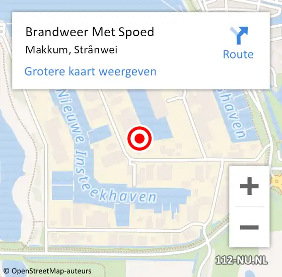 Locatie op kaart van de 112 melding: Brandweer Met Spoed Naar Makkum, Strânwei op 9 april 2022 13:34