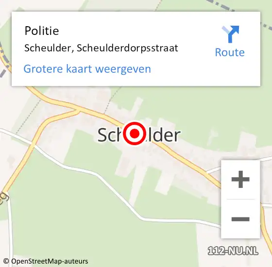 Locatie op kaart van de 112 melding: Politie Scheulder, Scheulderdorpsstraat op 9 april 2022 13:37