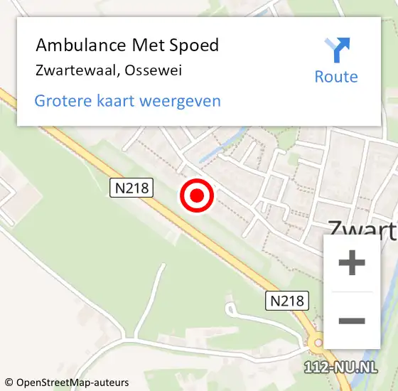 Locatie op kaart van de 112 melding: Ambulance Met Spoed Naar Zwartewaal, Ossewei op 9 april 2022 13:38