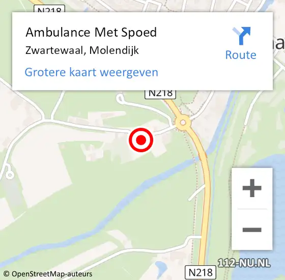 Locatie op kaart van de 112 melding: Ambulance Met Spoed Naar Zwartewaal, Molendijk op 9 april 2022 14:03