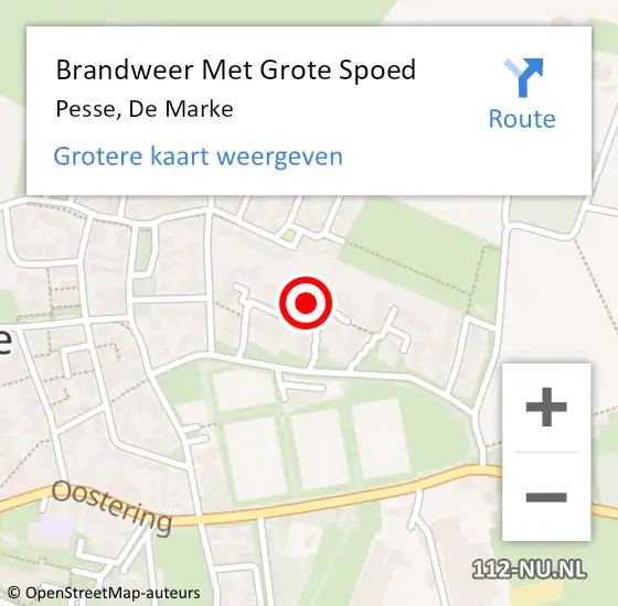 Locatie op kaart van de 112 melding: Brandweer Met Grote Spoed Naar Pesse, De Marke op 9 april 2022 14:27