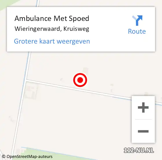 Locatie op kaart van de 112 melding: Ambulance Met Spoed Naar Wieringerwaard, Kruisweg op 13 juli 2014 22:12