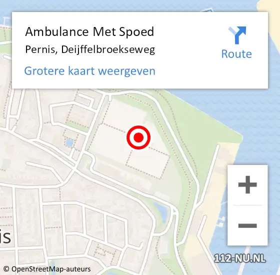 Locatie op kaart van de 112 melding: Ambulance Met Spoed Naar Pernis, Deijffelbroekseweg op 9 april 2022 15:06