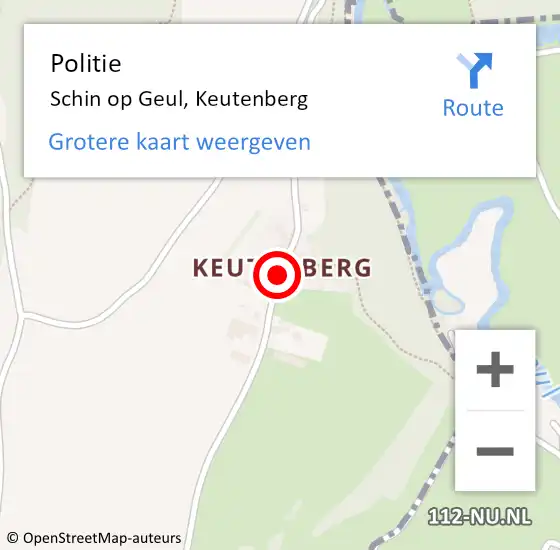 Locatie op kaart van de 112 melding: Politie Schin op Geul, Keutenberg op 9 april 2022 15:27