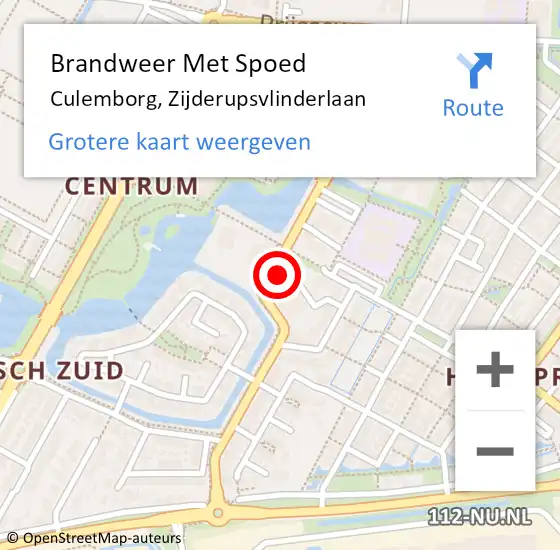 Locatie op kaart van de 112 melding: Brandweer Met Spoed Naar Culemborg, Zijderupsvlinderlaan op 9 april 2022 15:56