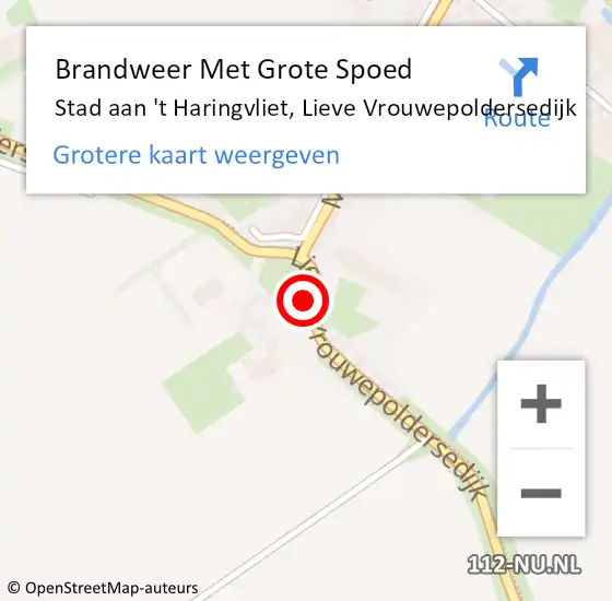 Locatie op kaart van de 112 melding: Brandweer Met Grote Spoed Naar Stad aan 't Haringvliet, Lieve Vrouwepoldersedijk op 9 april 2022 16:01