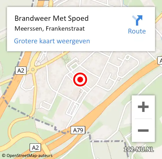 Locatie op kaart van de 112 melding: Brandweer Met Spoed Naar Meerssen, Frankenstraat op 9 april 2022 16:33