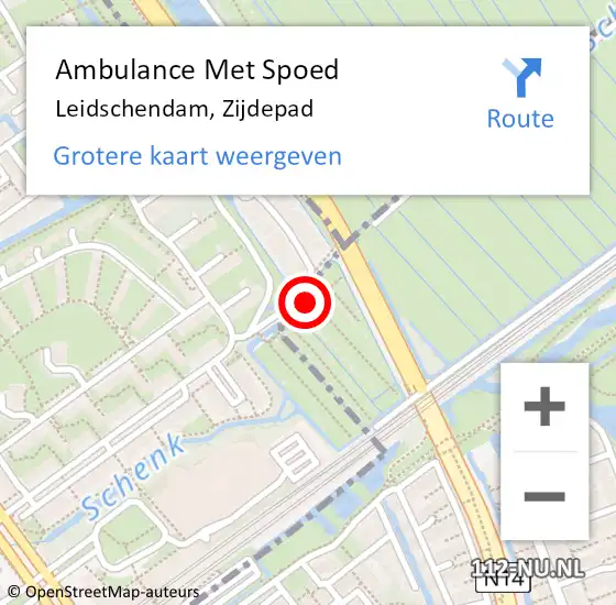 Locatie op kaart van de 112 melding: Ambulance Met Spoed Naar Leidschendam, Zijdepad op 9 april 2022 16:51